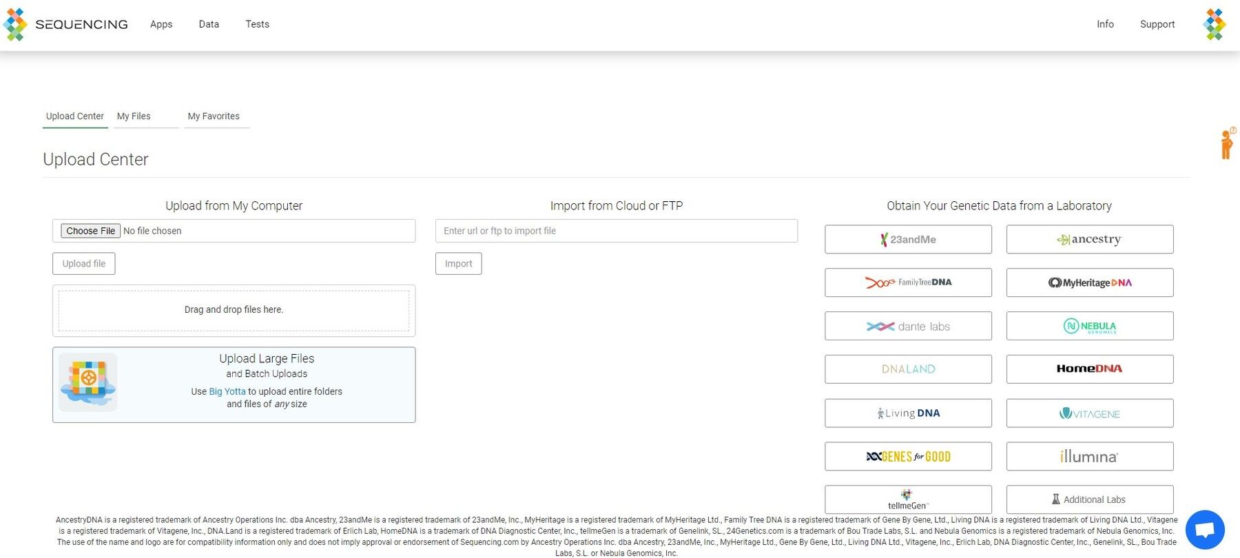 DNA upload center