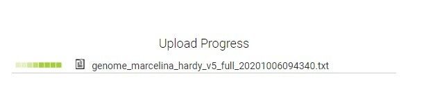 upload progress of raw dna data