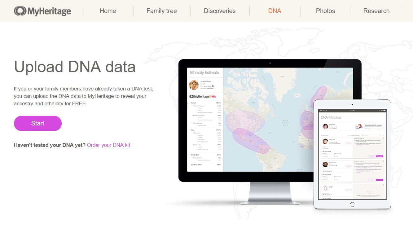 myheritage dna upload